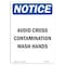 Signmission OSHA Sign, Avoid Cross Contamination Wash Hands, 14in X 10in Rigid Plastic, 10" W, 14" L, Portrait OS-NS-P-1014-V-10277 - alternate 1